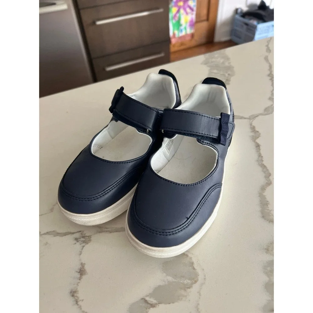 Navy blue Kids Soft Walking Flat Shoes girls size 13